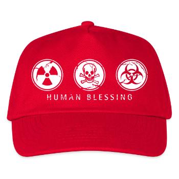 Human Blessing - Weiß - Kinder Basecap - Rot - Vorne