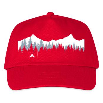 Ruhige Bergwaldszene - Kinder Basecap - Rot - Vorne