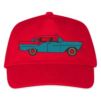 Kubanisches Oldtimer-Auto - Kinder Basecap - Rot - Vorne