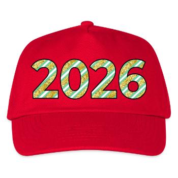 Year 2026 Numbers Pattern - Kids’ Baseball Cap - red - Front