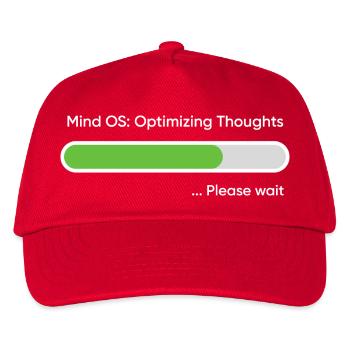 Mind OS Optimieren der Gedanken... Bitte warten - Kinder Basecap - Rot - Vorne