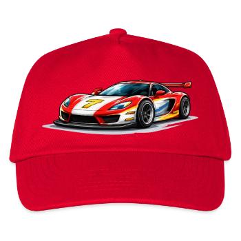 Rennwagengrafik im Speed-Style - Kinder Basecap - Rot - Vorne