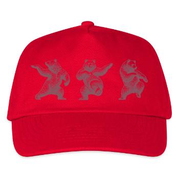 Tanzender Bär Vintage Lustiges Design - Kinder Basecap - Rot - Vorne