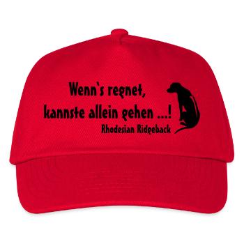 Rhodesian Ridgeback Regen - Kinder Basecap - Rot - Vorne