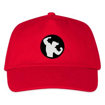 Bodybuilding Muskelprotz 2farbig - Kinder Basecap - Rot - Vorne