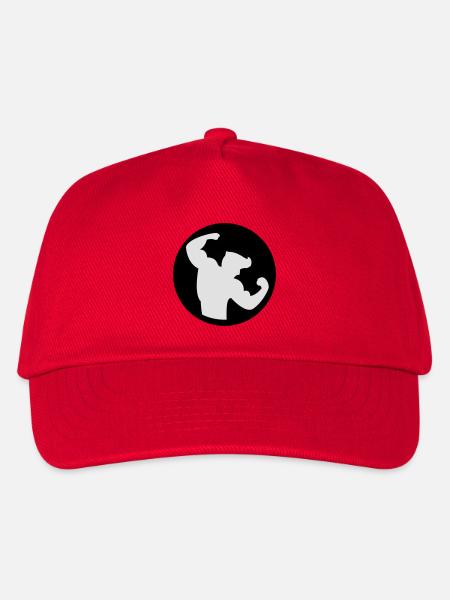 Bodybuilding Muskelprotz 2farbig - Kinder Basecap - Rot