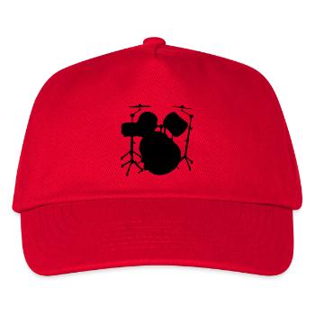 Schlagzeug - Kinder Basecap - Rot - Vorne