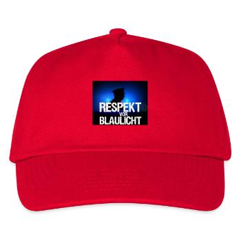 Blaulicht Respekt - Polizei, Polizist, Geschenk - Kinder Basecap - Rot - Vorne