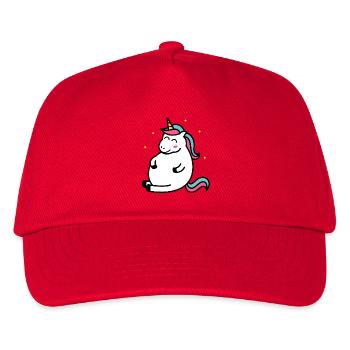 Fat Unicorn Dickes Einhorn Kurven Hunger Geschenk - Kinder Basecap - Rot - Vorne