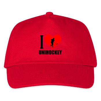 Unihockey - Kinder Basecap - Rot - Vorne