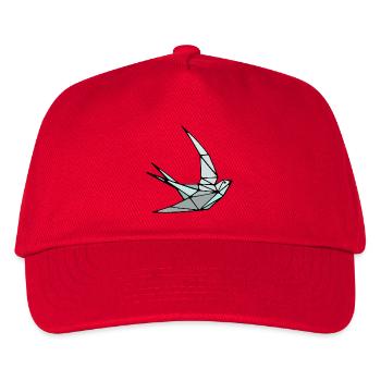 Bird (swallow) in origami - Kids’ Baseball Cap - red - Front