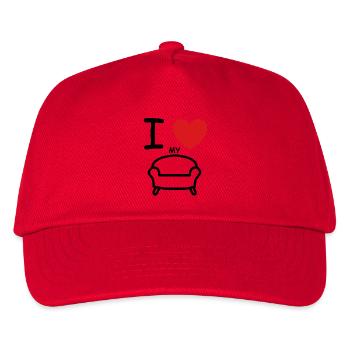 I Love my couch Spruch Geschenk Geschenkidee - Kinder Basecap - Rot - Vorne