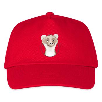 frecher Wiesel - Kinder Basecap - Rot - Vorne
