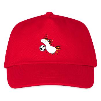Deutschland Einhorn Ball Fußball Mädchen lustig - Kinder Basecap - Rot - Vorne