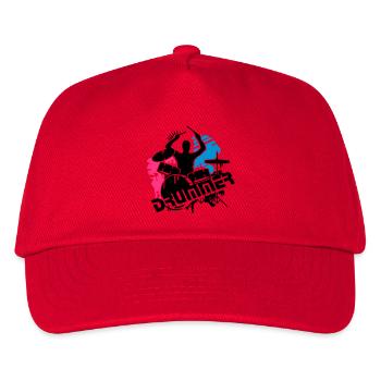 Un batteur et sa batterie - Casquette de baseball Enfant - rouge - Devant