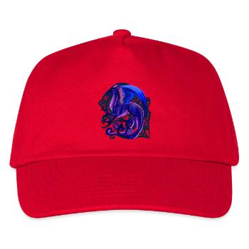 blauer Drache - Kinder Basecap - Rot - Vorne