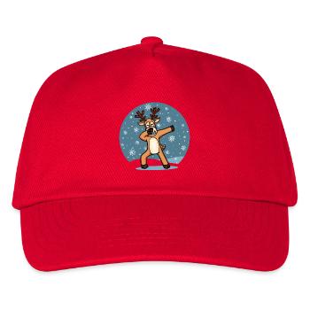 Süßes Dab Dabbing Rentier Tanzen Weihnachten Xmas - Kinder Basecap - Rot - Vorne