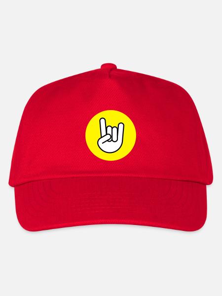 Pommesgabel Kreis gelb - Kinder Basecap - Rot