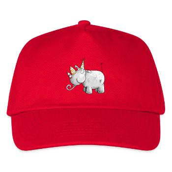 Party Rhino I Rhino I Comic Birthday Gift - Kids’ Baseball Cap - red - Front