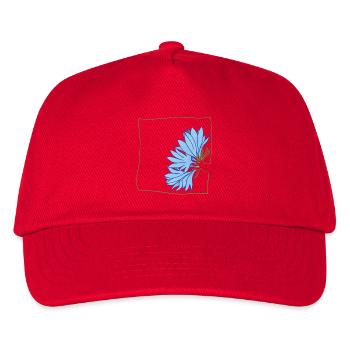 Kornblume minimalistisch - Kinder Basecap - Rot - Vorne