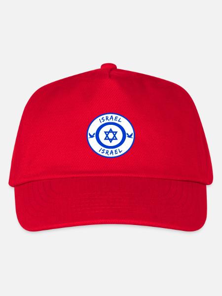 Israel Kreis mit Nationalflagge Geschenk - Kinder Basecap - Rot