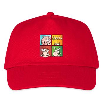 Funny Farm - Kinder Basecap - Rot - Vorne