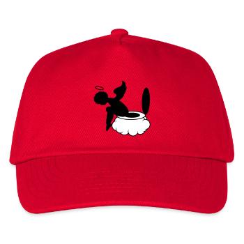 little angel sits on the clouds. Toilet - Kids’ Baseball Cap - red - Front