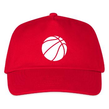 Basketball Logo weiß - Kinder Basecap - Rot - Vorne