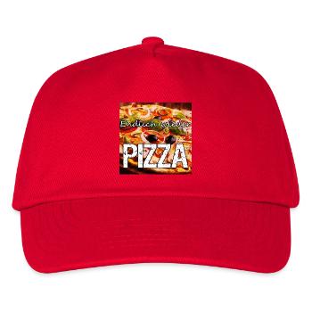Pizza Pizzeria Ristorante Restaurant Essen Spruch - Kinder Basecap - Rot - Vorne