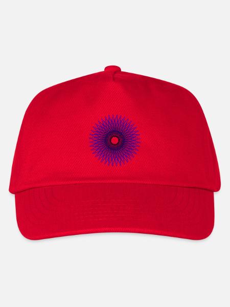Blue radial star pattern - Kids’ Baseball Cap - red
