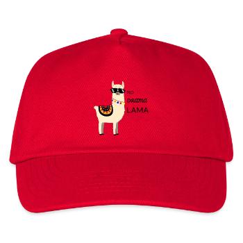NO DRAMA LAMA - Kinder Basecap - Rot - Vorne