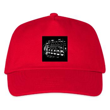 DJ Gesichtsmaske - Kinder Basecap - Rot - Vorne
