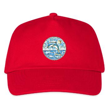 Delphin Meer Freiheit - Kinder Basecap - Rot - Vorne