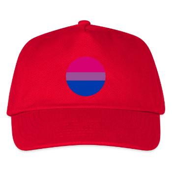 runde Aufkleber bisexuelle Stolz Flagge Aufkleber - Kinder Basecap - Rot - Vorne