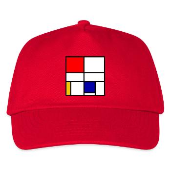 Mondrian 3 - Kinder Basecap - Rot - Vorne