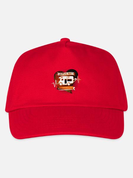 CAMPING BEAT - Herzschlag Orange Wohnmobil Campen - Kinder Basecap - Rot