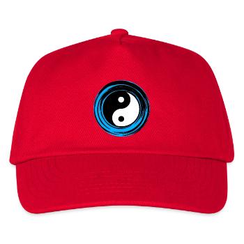 Yin-Yang Blau - Kinder Basecap - Rot - Vorne