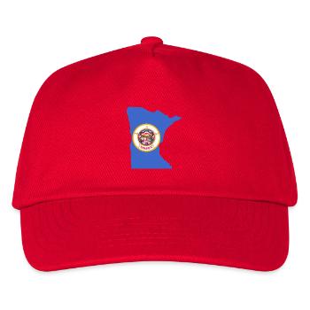 Minnesota USA State Minnesota Flagge Karte - Kinder Basecap - Rot - Vorne