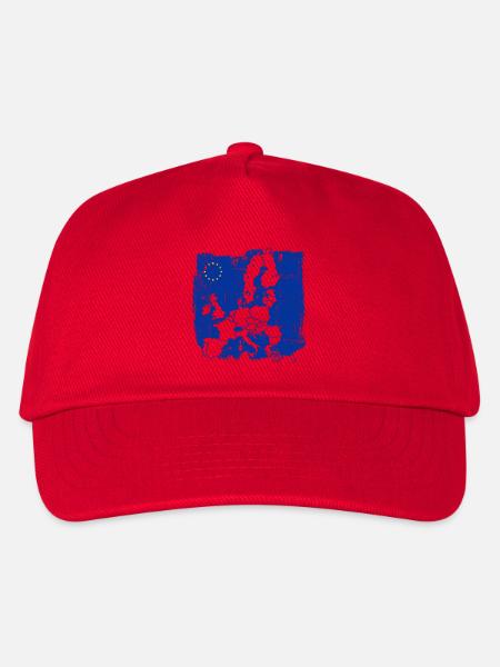 Blue Europe Map Silhouette - Kids’ Baseball Cap - red