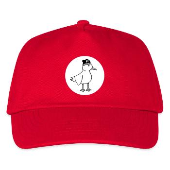 Möwe Anarchie – Freche maritim Hipster Küstenkunst - Kinder Basecap - Rot - Vorne