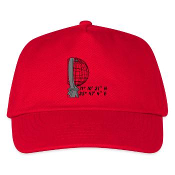 Die Weltkugel am Nordkap für helle T-Shirts - Kinder Basecap - Rot - Vorne