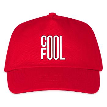 COOL FOOL SPORTS WEISS LINEART - Kinder Basecap - Rot - Vorne