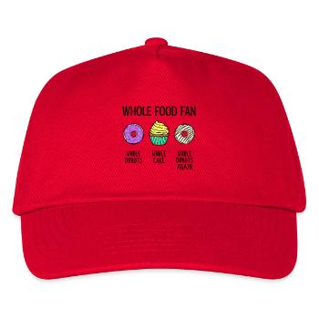 Naschen Donut Cupcake Statement Süßigkeiten Lecker - Kinder Basecap - Rot - Vorne