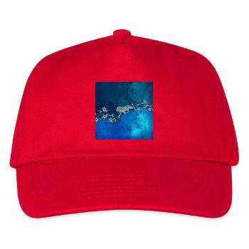 Elegantes Blumendesign - Kinder Basecap - Rot - Vorne