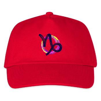 Astronomie Esoterik Steinbock Tierkreis Horoskop - Kinder Basecap - Rot - Vorne