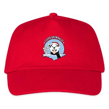 Dog loves snowballs - Kids’ Baseball Cap - red - Front