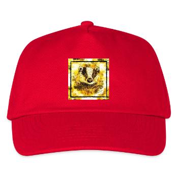 Der Gelbe Dachs, Tier Geschenke - Kinder Basecap - Rot - Vorne