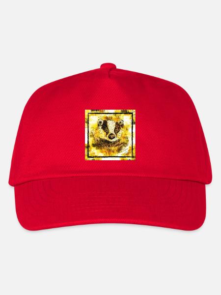 Der Gelbe Dachs, Tier Geschenke - Kinder Basecap - Rot