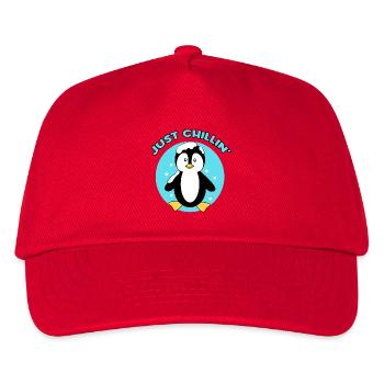Arktis Tier Schnee Kalt Pinguin Seevogel Eis Vogel - Kinder Basecap - Rot - Vorne