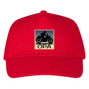 Motorrad Fahrer - OPA - VATERTAG - Kinder Basecap - Rot - Vorne